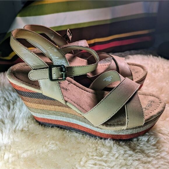 LAST CHANCE - Montego Bay Club wedge sandals - Size 8 - Picture 1 of 4